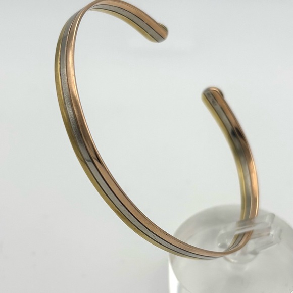 Lovely Tri Gold Bangle Bracelet - Picture 2 of 4